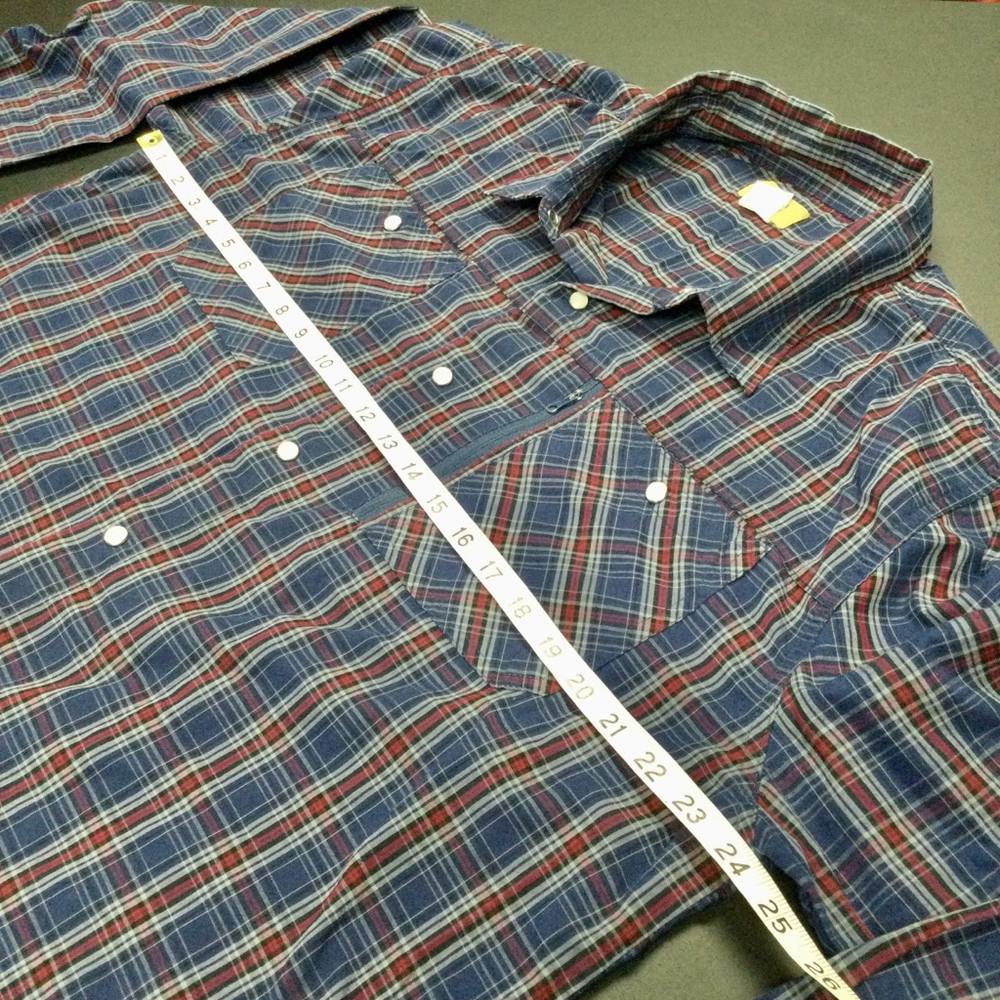 Vintage pearl snap Men's Haband Travelers Shirt, L, Blue - Picture 4 of 8